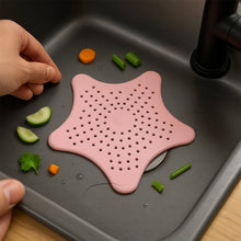 Baby Pink Silicone Star Shaped Sink Filter Bathroom Hair Catcher Drain Strainers - justgrabit.in | Just Grab It