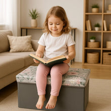 Premium Foldable Storage Box with Floral Lid (1 Pc) - justgrabit.in | Just Grab It