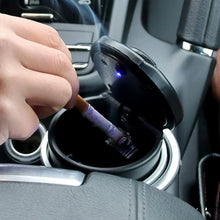 Portable Car Ashtray with Lid and Blue LED Light (1 Pc / With Color Box) - Justgrabit Inc.