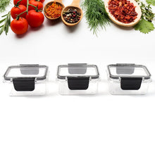 Kitchen Storage Container with Air Seal Lock Lid (3 Piece Set / 250 ML) - Justgrabit Inc.