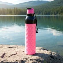Plastic 1000 ML ApproxDiamond Pattern Leakproof Water Bottle (1 Pc) - justgrabit.in | Just Grab It