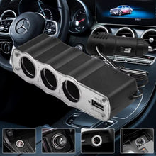 Triple 3 Way Car 12v Lighter Socket Splitter USB Charger Power Adapter - justgrabit.in | Just Grab It