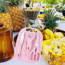 Mini Travel Cutting Board Set, 4 Pcs Portable Mini Camping Plastic Cutting Board & Knife, Fruits & Vegetable Peeler Scissors, Kitchen Knives Set, for travel, picnic, camping, outdoor, park (4 Pc Set) - justgrabit.in | Just Grab It