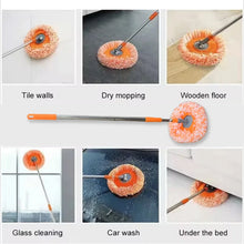 360° Rotatable Ceiling Dust Cleaning Mop Extendable Long Lightweight Handle Mop Heads Pad, Spin Scrubber for Ceiling Floor Bathroom Kitchen Tile - Justgrabit Inc.