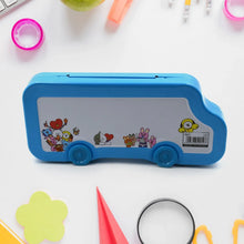 Bus Shape Compass Box for Boys, Kids School Accessories | Pencil Box with Wheels for Girls and Kids, String Operated Case Students School Supplies - Stationery Set Organizer Birthday Return Gift for Kids - Justgrabit Inc.