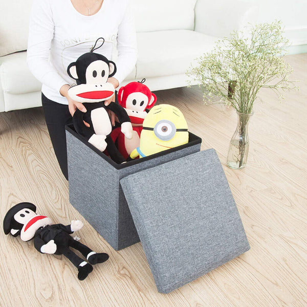 4986 Living Room Cube Shape Sitting Stool with Storage Box.(Mix Color) - justgrabit.in | Just Grab It