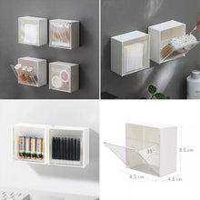 4037Adhesive Wall Mounted Flip Storage Box Holder Small Object Storage Case ( 1 pcs ) - justgrabit.in | Just Grab It