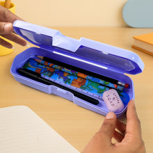Cartoon Character Printed Plastic Pencil Box with Built - in Maze Puzzle Game (1 Pc) - justgrabit.in | Just Grab It