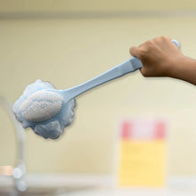 Long Handle Shower Puff Pouf Sponge Exfoliating Mesh Brush Scrubber,Bath Loofah Bath Scrubber for Body Shower Loofah Brushes, Body Bath Brush for Women and Men, Bathroom Shower Accessories (Mix 1 Pc) - justgrabit.in | Just Grab It