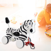 Zebra Pull Along Toy Baby Early Walking Pull Toy Rope Toy for Babies Walking Toy - justgrabit.in | Just Grab It