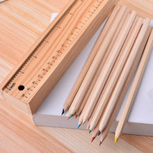 Colorful Wooden Pencil Set with Pencil box, Ruler, Sharpener For for Kids, Artist, Architect (12 Pcs Set) - Justgrabit Inc.
