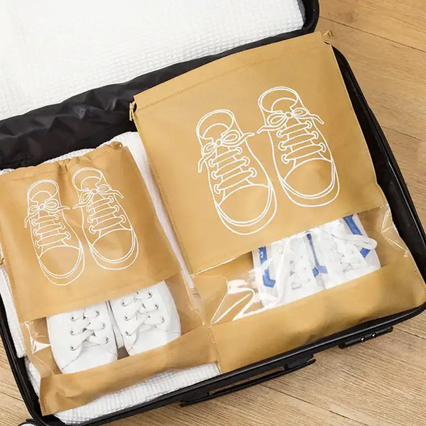 Beach Bag Shoes Storage Bag Closet Organizer Non - woven Travel Portable Bag Waterproof Pocket Clothing Classified Hanging Bag shoe bag luggage travel Portable Shoe Pouch Non Woven Transparent Window (1 Pc ) - Justgrabit Inc.