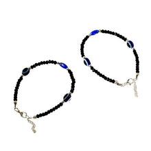 Adjustable Black Bead Evil Eye Protection Bracelet Set (2 Pc) - justgrabit.in | Just Grab It
