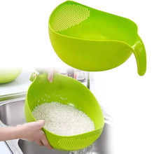Plastic Rice Bowl / Food Strainer Thick Drain Basket with Handle for Rice, Vegetable & Fruit (set of 3pcs) - Justgrabit Inc.