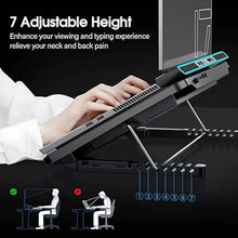 Laptop Cooler Cooling Pad with 2 Quiet Led Fans, Dual USB Ports, Portable Ultra Slim USB Powered 7 Heights Adjustable Laptop Stand for Gaming Laptop - Justgrabit Inc.