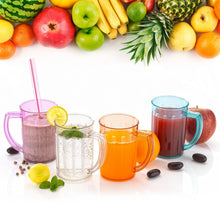 Stylish Juice Glass With Handle, Water Glass, Beer Glass, Milk Shake Glass, Multipurpose Glass Plastic Beer Mug, Unbreakable Beer Tasting Glasses, Clear Juice Glasses Suitable for Kids (2 pc) - Justgrabit Inc.