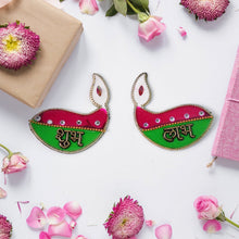 Shubh Labh Diya Shaped Wall Hangings (2 Pc) - justgrabit.in | Just Grab It