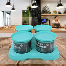 Airtight Container Jar 4 Pc Set With Stylish Tray for Kitchen Unbreakable Jar Set for Multipurpose Storage ( Mukhwas Dani ) - justgrabit.in | Just Grab It