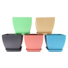 Trendy Square Plastic Flower Pots Set of 5 - justgrabit.in | Just Grab It