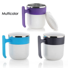 Stainless Steel Insulated Coffee/Tea Mug with Lid – Double Wall Hot Beverage Travel Cup, Milk Mug for Office & Home Use (1 Pc) - Justgrabit Inc.