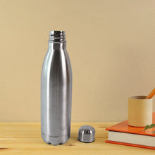Silver Stainless Steel Water Bottle Approx 500 ML (1 Pc) - Justgrabit Inc.