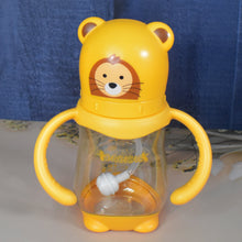 Baby Feeding Bottle with Handles & Straw (Mix Design, Size & Color / 1 Pc) - justgrabit.in | Just Grab It