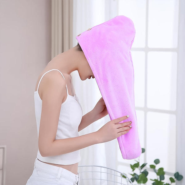 Quick Turban Hair - Drying Absorbent Microfiber Towel (1 Pc / Mix Design) - justgrabit.in | Just Grab It