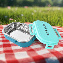 3 in 1 Spicy Bite Stainless Steel Lunch Box With Plastic Small Box & Spoon (1 Set) - justgrabit.in | Just Grab It
