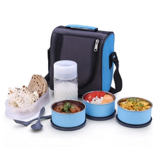 All - in - One Lunch Box with Fabric Bag for Office & School - justgrabit.in | Just Grab It