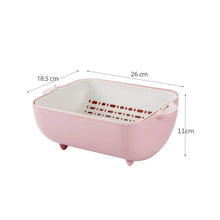 Multifunctional BPA Free Double Layered Plastic Rotatable Strainer Basket (Multicolor) - Justgrabit Inc.