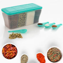 Kitchen Airtight 4 - Section Storage Container / Pickle Jar with 4 Spoons (1 Pc / Mix Color) - Justgrabit Inc.
