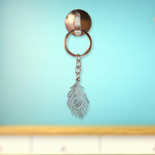 Stylish Stainless Steel Peacock Feather Keychain (1 Pc) - justgrabit.in | Just Grab It