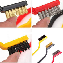 3 Pc Mini Wire Brush Set for cleaning (Brass, Nylon, Stainless Steel Bristles) - justgrabit.in | Just Grab It