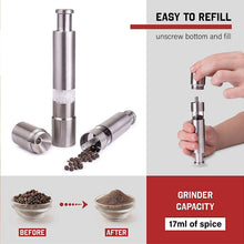 Stainless Steel Thumb Presser Salt and Pepper Grinder (1 Pc) - justgrabit.in | Just Grab It