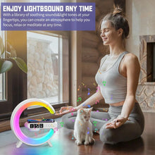 Smart Alarm Clock with G - Shape RGB Light Bluetooth Speaker, Wireless Charging (1 Pc) - justgrabit.in | Just Grab It