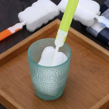 Sponge Cleaning Brush Kitchen Tool Bottle Soft Brush for Dishes| Cleaning Brush Cleaner with Plastic Long Handle, Soft Dish Washing Foam Cleaning Brushes For Cups Mugs Kettles Wine Glasses and Baby Bottles (1 Pc) - Justgrabit Inc.