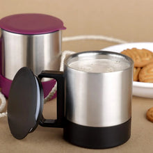 Stainless Steel Coffee/Tea Cup, Stainless Steel Lid Cover Hot Coffee/Tea Mug Hot Insulated Double Wall Stainless Steel, Coffee and Milk Cup with Lid & Handle Easy To Carry - Coffee Cup (1 Pc) - Justgrabit Inc.