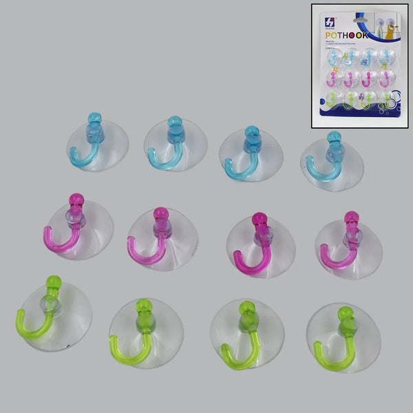 Transparent Rubber Vacuum Sucker Hooks Hanger Strong Suction Cup (12 Pc) - Justgrabit Inc.