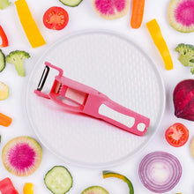 Plastic 2 in 1 Vegetable & Fruit Multi Cutter 5 Blade Vegetable Cutter with Peeler (1 Pc / Multicolor) - justgrabit.in | Just Grab It