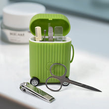 Manicure & Pedicure Kit – 8 Pc Grooming Set with 4 - Wheel Suitcase Trolley - justgrabit.in | Just Grab It