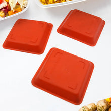 Square Plastic Halwa Dinner Plate Snacks / Breakfast, Restaurant Serving Trays Home School Coffee Hotel Kitchen Office (3 Pcs Set) - Justgrabit Inc.