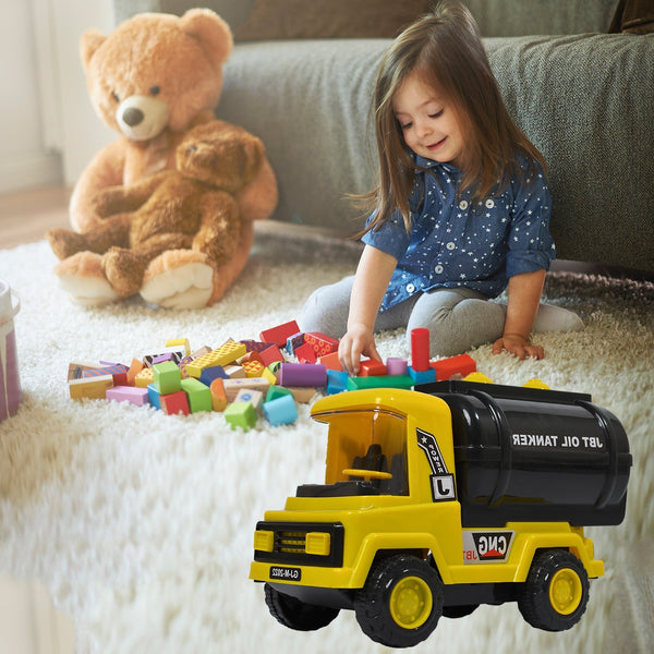 Big Heavy Duty Unbreakable Toy Truck with Sound | Friction Powered Oil - Water Tanker - justgrabit.in | Just Grab It
