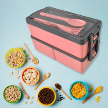 Plastic 2 Layer Leak Proof 3 Compartment Lunch Box for Office (1 Pc) - justgrabit.in | Just Grab It