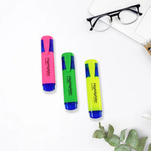 Highlighter Pen, Assorted Colours Water Based Broad Tip Writing Marker (3 Pcs Set) - Justgrabit Inc.