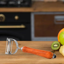 Vegetable and Fruit Peeler with Wooden Handle (1 Pc) - Justgrabit Inc.
