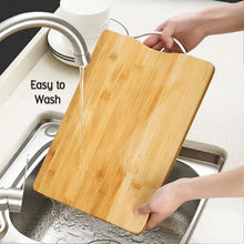 Thick Wooden Bamboo Kitchen Chopping Board with Holder for Fruits & Meat - justgrabit.in | Just Grab It