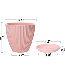 Plastic Flower Pot with Bottom Tray (5 Pcs Set) - justgrabit.in | Just Grab It