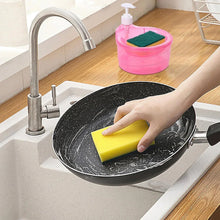 2 - in - 1 Double Layer Liquid Soap Dispenser with Pump & Sponge – Practical Kitchen & Hotel Sink Soap Pump Bottle (Rectangle) - Justgrabit Inc.