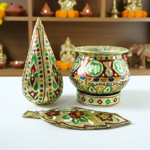 Traditional Decorative Pooja Kalash (1 Set) - justgrabit.in | Just Grab It