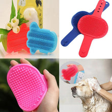 Dog Bath Brush Dog Grooming Brush, Pet Shampoo Bath Brush Soothing Massage Rubber Comb with Adjustable Ring Handle for Long Short Haired Dogs (1 Pc) - justgrabit.in | Just Grab It